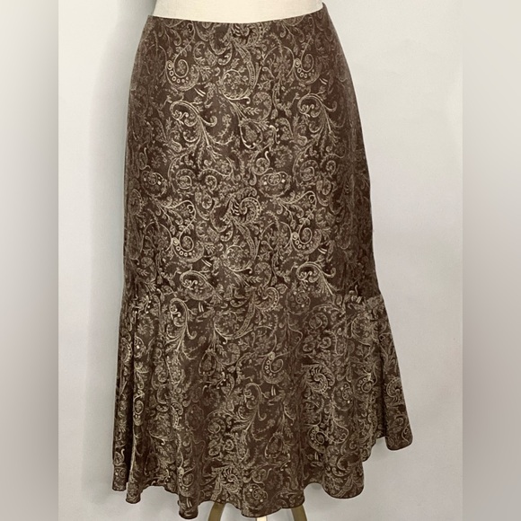 Ideology Brown Paisley Style Skirt - Picture 2 of 6